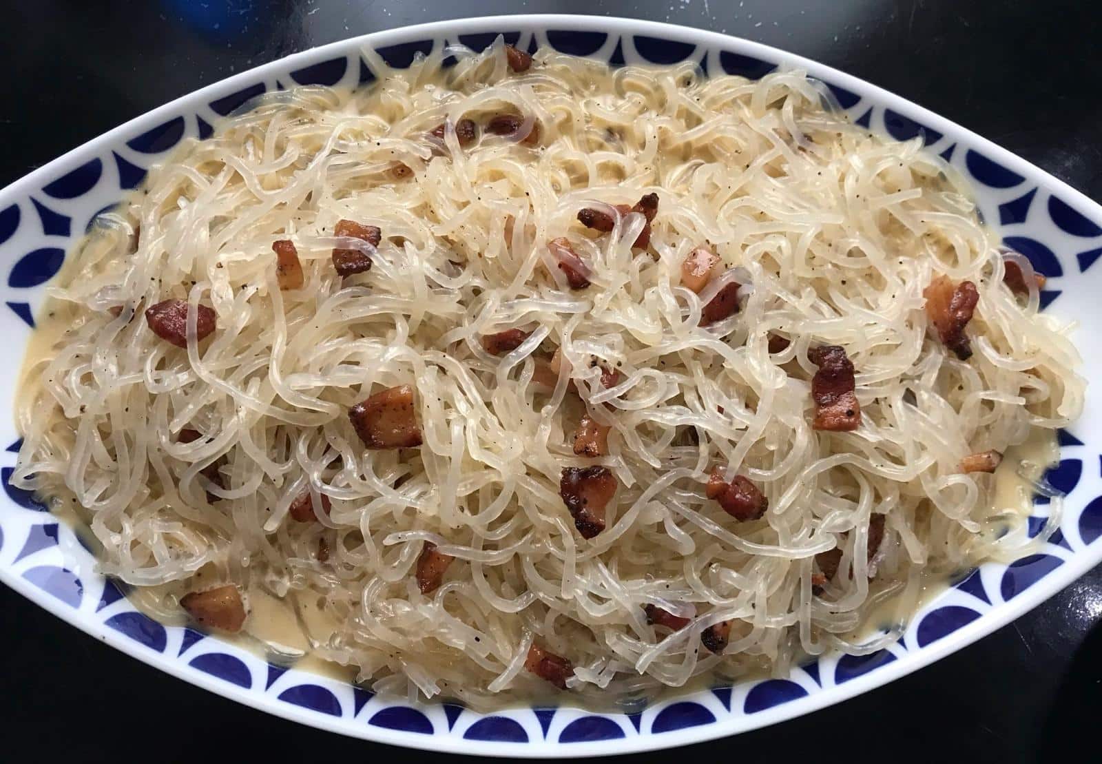 Pasta konjac a la carbonara