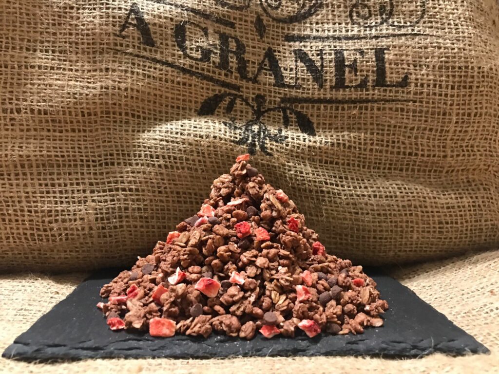 Muesli Crujiente con Chocolate y Frambuesas (Ecológico)